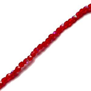 As Low as $2 Scarlet Red AB Rondelle Fire Polish Czech Beads 2.5mm (50)